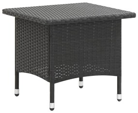vidaXL fekete polyrattan teázóasztal 50 x 50 x 47 cm