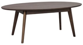 Sötétbarna dohányzóasztal tölgyfa dekorral 65x130 cm Yumi – Rowico