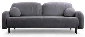Ággyá nyitható, kárpitozott háromszemélyes CLOUDY kanapé, szürke