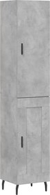 vidaXL betonszürke szerelt fa magasszekrény 34,5x34x180 cm