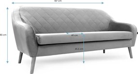 Bézs 3 személyes kanapé CORANTI VELVET