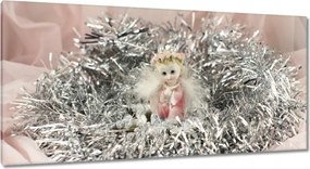 Vászonkép 115x55 Angyalka ezüst szénában