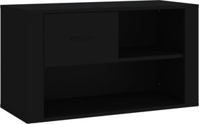 vidaXL fekete szerelt fa cipősszekrény 80x35x45 cm