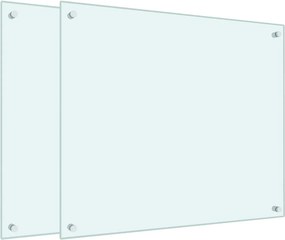 vidaXL 2 db fehér edzett üveg konyhai falburkoló 70 x 60 cm