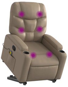 vidaXL cappuccino műbőr dönthető masszázs- és állófotel