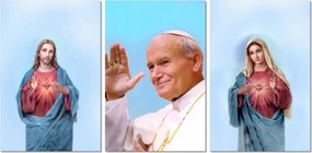 Festmények 3x 40x60 Jpii pápa Karol Wojtyla