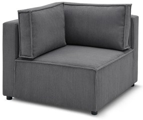 Sötétszürke kordbársony kanapé modul (variálható) Nihad modular – Bobochic Paris