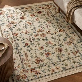 Krémszínű viszkóz szőnyeg 160x230 cm Oriental Flowers – Nouristan