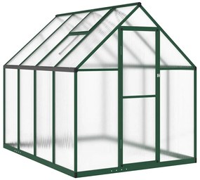 zöld alumínium melegház alapvázzal 224 x 169 x 195 cm
