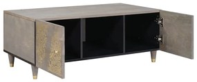 Dohányzóasztal Szürke 100 x 54 x 40 cm tömör mangófa