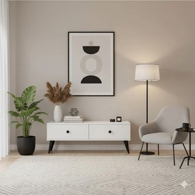 Mona TV-állvány, fehér, 120 cm