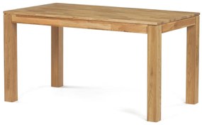 Étkezőasztal 140x80x75, tömör fehér tölgy, olajos felületkezelés, 8x8 cm-es lábak