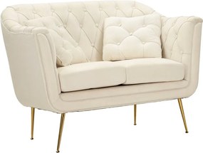 Krémszínű bársony kanapé 130 cm Budapest – Mauro Ferretti