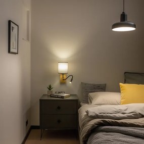 Brilagi - LED Fali lámpa NUBILA WOOD 1xE27/25W/230V + LED/3W tölgy/szürke