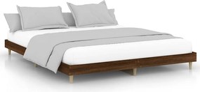 vidaXL barna tölgy színű szerelt fa ágykeret matrac nélkül 120x200 cm