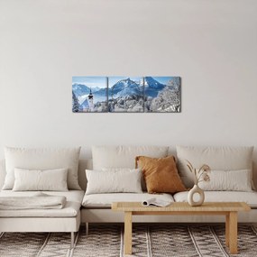 Kép - Egy pillantás a téli tájra (órával) (90x30 cm)