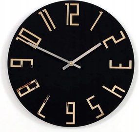 Modern stílusú falióra Akril Colorfull Slim Mat Fekete Kerek