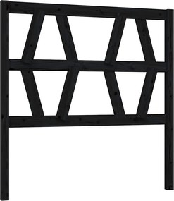 vidaXL fekete tömör fenyőfa ágyfejtámla 81 x 4 x 100 cm