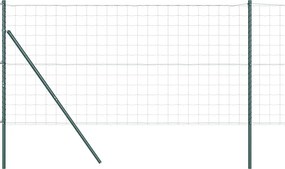 vidaXL Kerítés oszlopokkal Zöld 1,2 x 10 m Acél