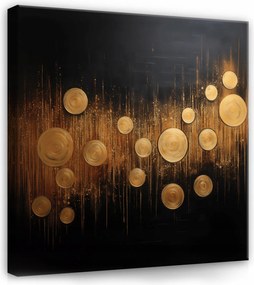 Vászonkép Absztrakt Arany Fekete Négyzet Vászon Fal Nappali 80x80