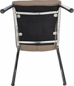 Étkezőszék, bézs/króm, GERDA NEW