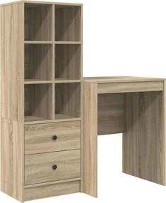 vidaXL Asztal fiókkal 2 pcs Sonoma tölgy