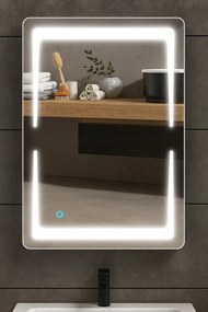 Viva AURA NORD fürdőszobai tükör - érintőkapcsolóval - LED - ÁLLÓ / FEKVŐ - 60 x 80 cm