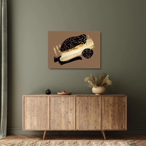 Üveg kép - Absztrakció aranybarna N⁰3 (70x50 cm)