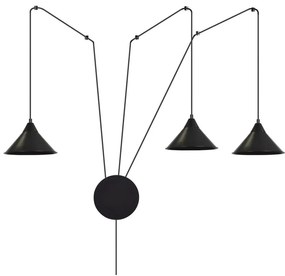 EMIBIG Csillár zsinóron ABRAMO 3xE27/15W/230V fekete 160/3