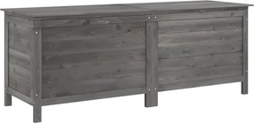 vidaXL antracit tömör fenyőfa kerti tárolóláda 150 x 50 x 56,5 cm