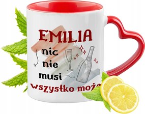 Emilia Piros bögre szív alakú füllel Ajándék