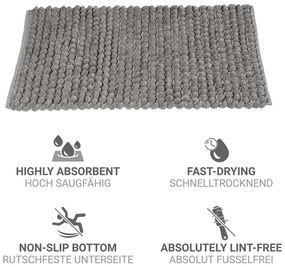 Szürke textil fürdőszobai kilépő 50x80 cm Solivo – Wenko