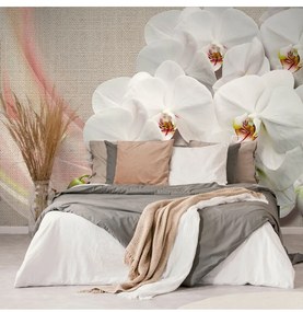 Fotótapéta fehér orchidea vásznon - 450x300 -