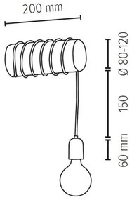 Spot-Light 6834150 - TRABO fali lámpa 1xE27/60W/230V