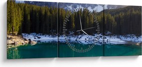 Kép - Karersee tó (órával) (90x30 cm)