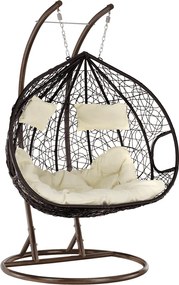 Függő dupla fotel, réz/barna/bézs, DALVEA 2 NEW