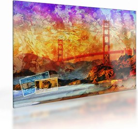 Kép - Golden Gate, San Francisco, Kalifornia (üvegen) (70x50 cm)