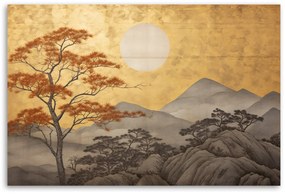 Gario Vászonkép Arany hegyi táj Japánban Méret: 90 x 60 cm
