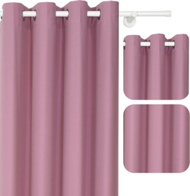 Kerekes Kész Függöny 140x250 Sima Rózsaszín Nappali Függöny