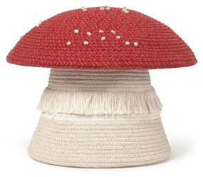 Piros-krémszínű textil játéktároló kosár ø 38x33 cm Big Mushroom – Lorena Canals