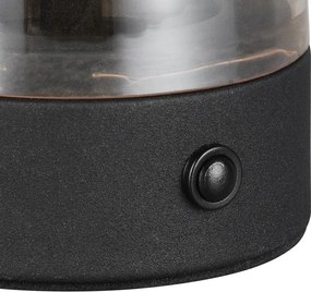 Borostyán színű LED asztali lámpa üveg búrával (magasság 18 cm) Dooley – Trio