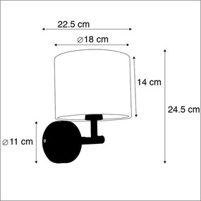 Klasszikus fali lámpa arany színű fekete bársony árnyékolóval - Combi