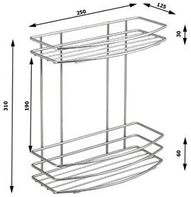 AQUALINE 37014 Chrom line drótpolc dupla, ezüst