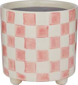 NEW DELFT kaspó Ø13.5 rózsaszín kockás