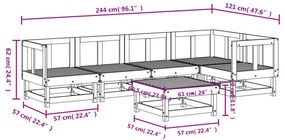 6 részes impregnált fenyőfa kerti ülőgarnitúra