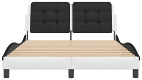 fehér és fekete ágykeret LED-ekkel matrac nélkül Zadar 140 x 190 cm