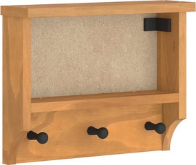 vidaXL SANDNES tömör fenyőfa falra szerelt kabátállvány 45x12x35 cm