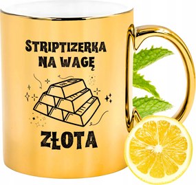 Prémium Arany Csillogó Bögre Sztriptíz Ajándék Nyomtatott Fotó