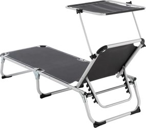 Kerti nyugágy összecsukható napellenzős antracit szín