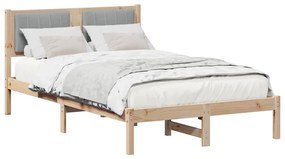 Ágykeret Kárpitozott Fejtámlával Világosszürke 120 x 200 cm